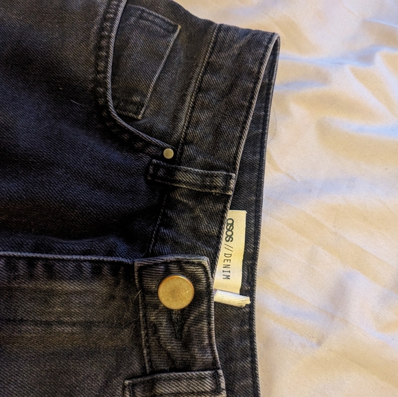 Jupe taille haute en denim gris/charcoal - Picture 2 of 3